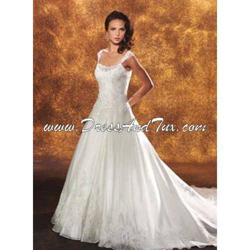 Satin Organza Wedding Dress (Alysse D7) - Click Image to Close